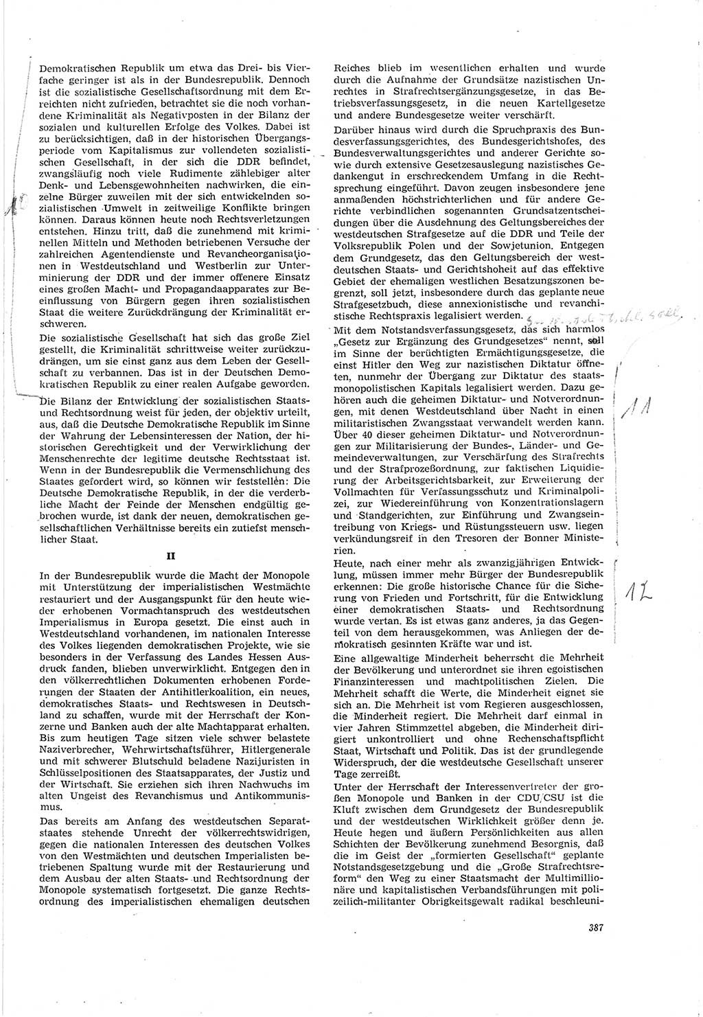 Neue Justiz (NJ), Zeitschrift für Recht und Rechtswissenschaft [Deutsche Demokratische Republik (DDR)], 20. Jahrgang 1966, Seite 387 (NJ DDR 1966, S. 387)