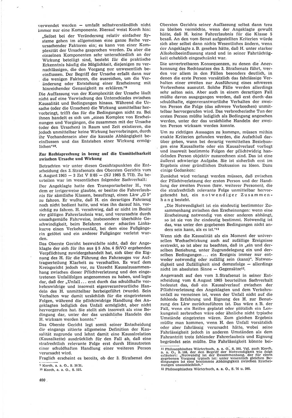 Neue Justiz (NJ), Zeitschrift für Recht und Rechtswissenschaft [Deutsche Demokratische Republik (DDR)], 20. Jahrgang 1966, Seite 400 (NJ DDR 1966, S. 400)