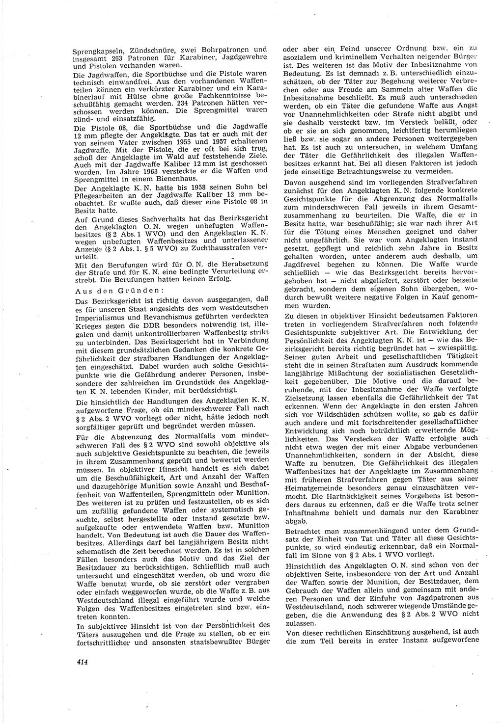 Neue Justiz (NJ), Zeitschrift für Recht und Rechtswissenschaft [Deutsche Demokratische Republik (DDR)], 20. Jahrgang 1966, Seite 414 (NJ DDR 1966, S. 414)