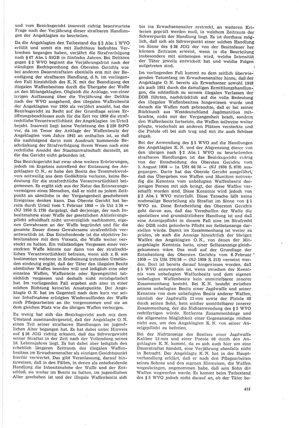 Neue Justiz (NJ), Zeitschrift für Recht und Rechtswissenschaft [Deutsche Demokratische Republik (DDR)], 20. Jahrgang 1966, Seite 415 (NJ DDR 1966, S. 415)