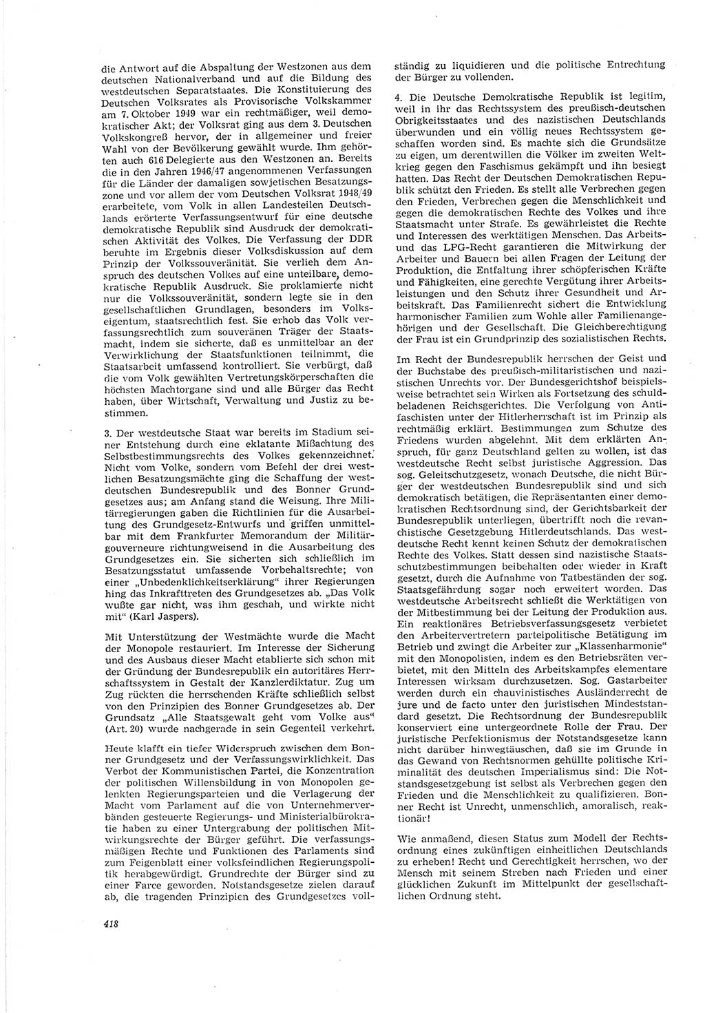 Neue Justiz (NJ), Zeitschrift für Recht und Rechtswissenschaft [Deutsche Demokratische Republik (DDR)], 20. Jahrgang 1966, Seite 418 (NJ DDR 1966, S. 418)