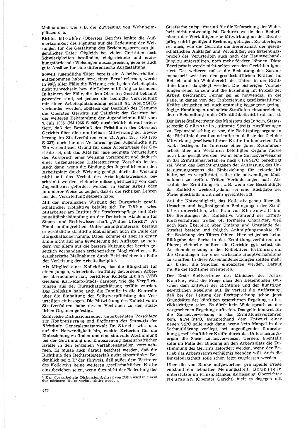 Neue Justiz (NJ), Zeitschrift für Recht und Rechtswissenschaft [Deutsche Demokratische Republik (DDR)], 20. Jahrgang 1966, Seite 462 (NJ DDR 1966, S. 462)