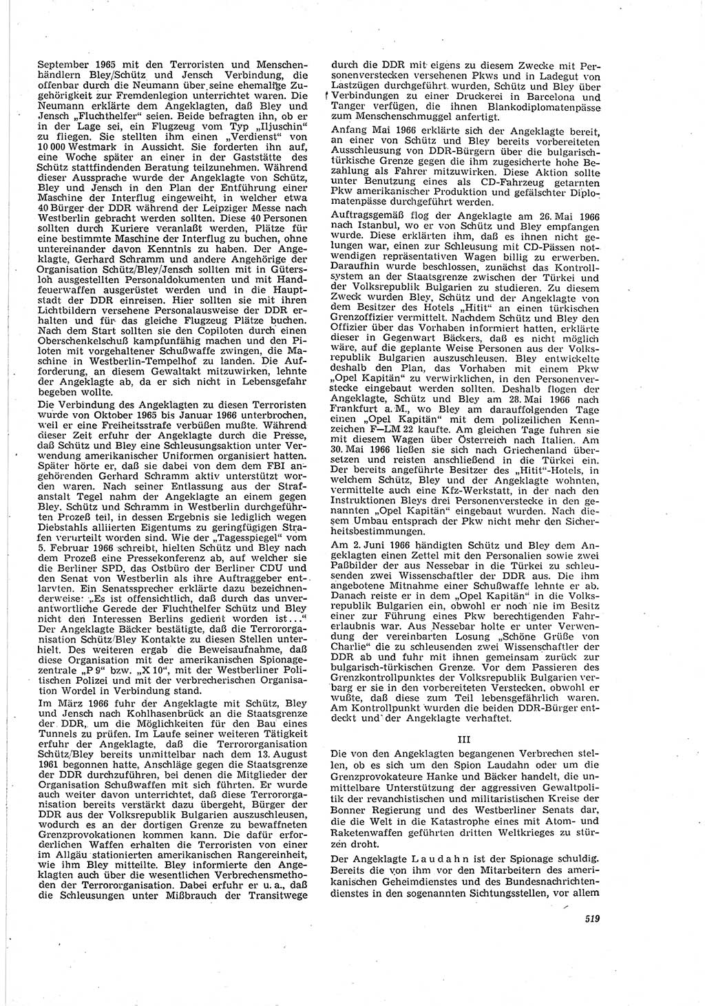 Neue Justiz (NJ), Zeitschrift für Recht und Rechtswissenschaft [Deutsche Demokratische Republik (DDR)], 20. Jahrgang 1966, Seite 519 (NJ DDR 1966, S. 519)