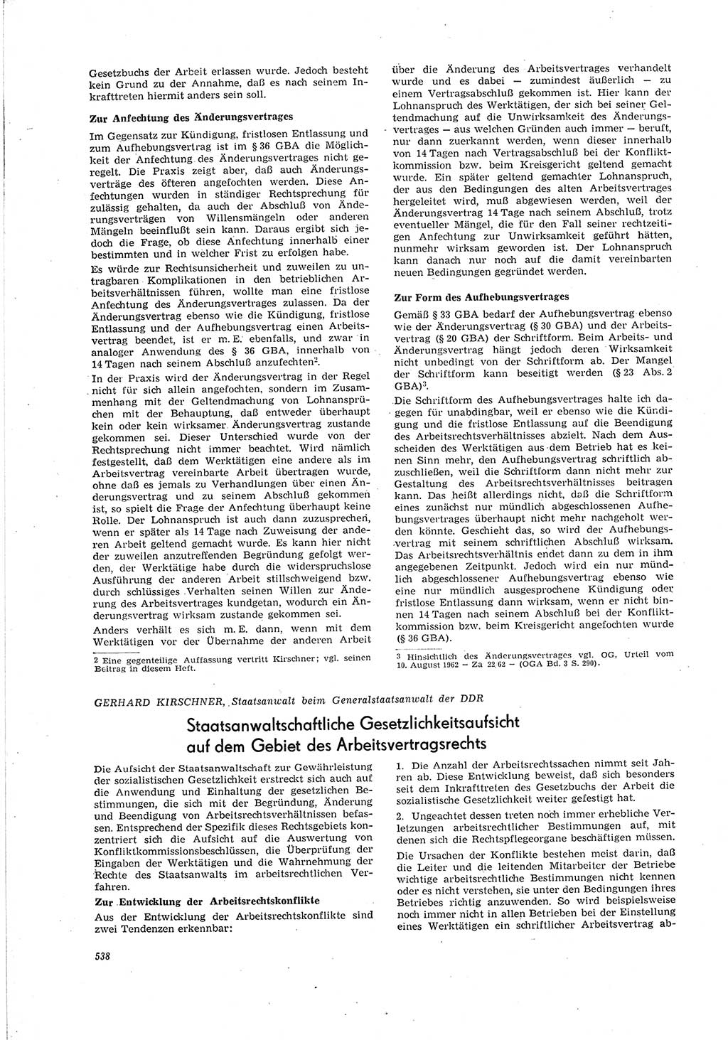 Neue Justiz (NJ), Zeitschrift für Recht und Rechtswissenschaft [Deutsche Demokratische Republik (DDR)], 20. Jahrgang 1966, Seite 538 (NJ DDR 1966, S. 538)