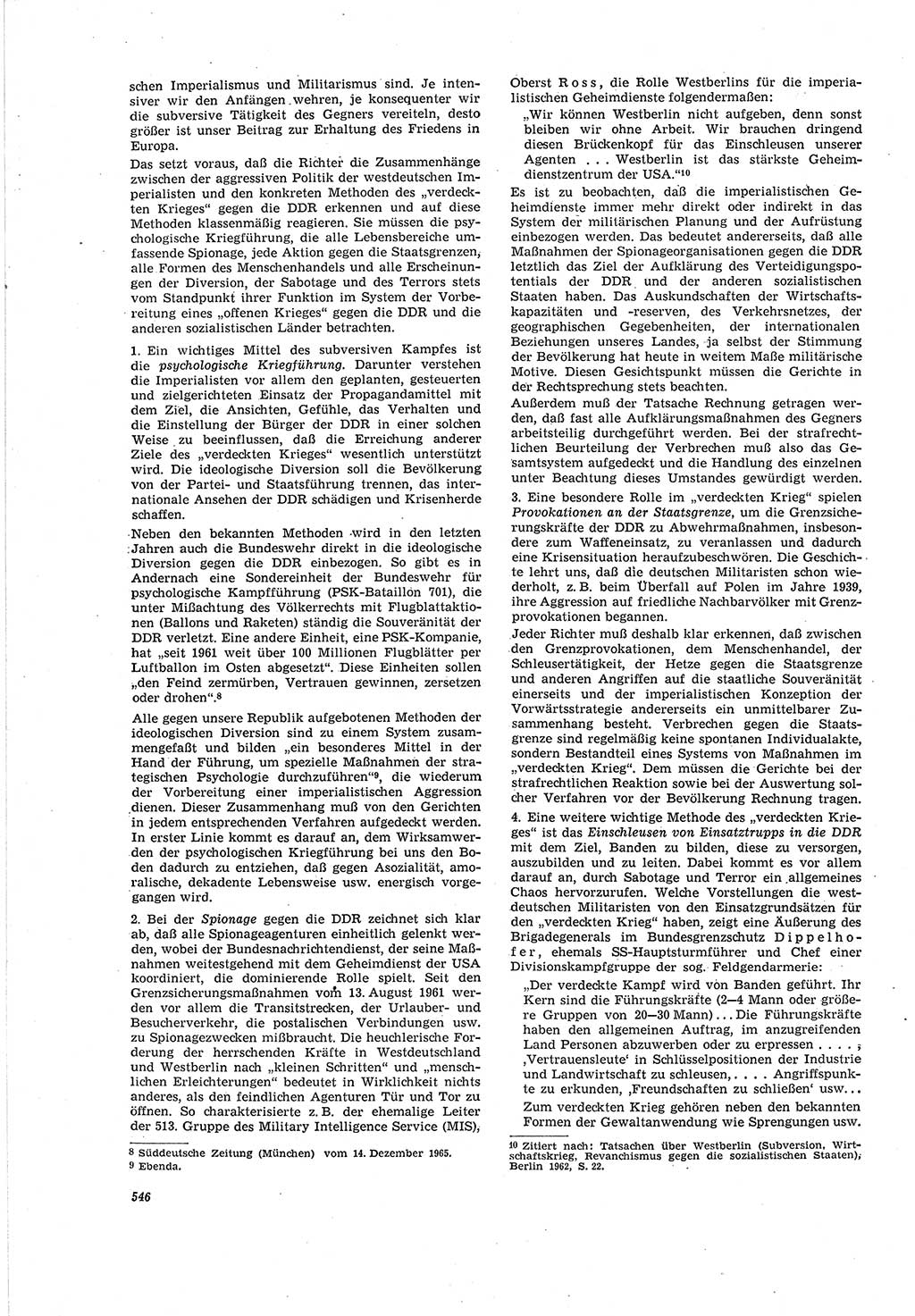Neue Justiz (NJ), Zeitschrift für Recht und Rechtswissenschaft [Deutsche Demokratische Republik (DDR)], 20. Jahrgang 1966, Seite 546 (NJ DDR 1966, S. 546)