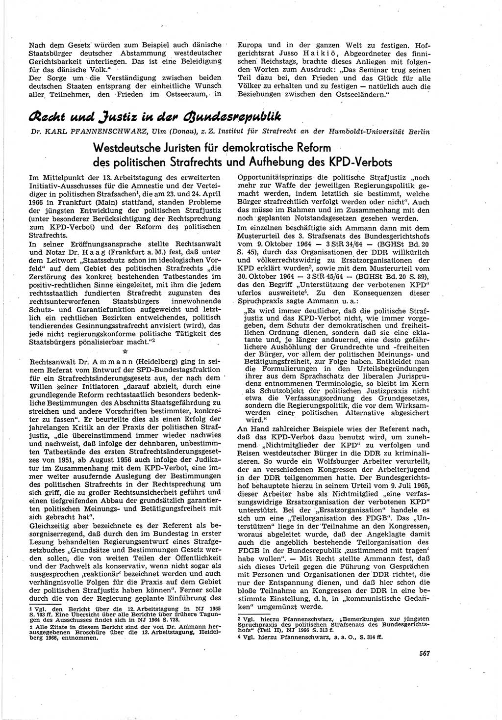 Neue Justiz (NJ), Zeitschrift für Recht und Rechtswissenschaft [Deutsche Demokratische Republik (DDR)], 20. Jahrgang 1966, Seite 567 (NJ DDR 1966, S. 567)