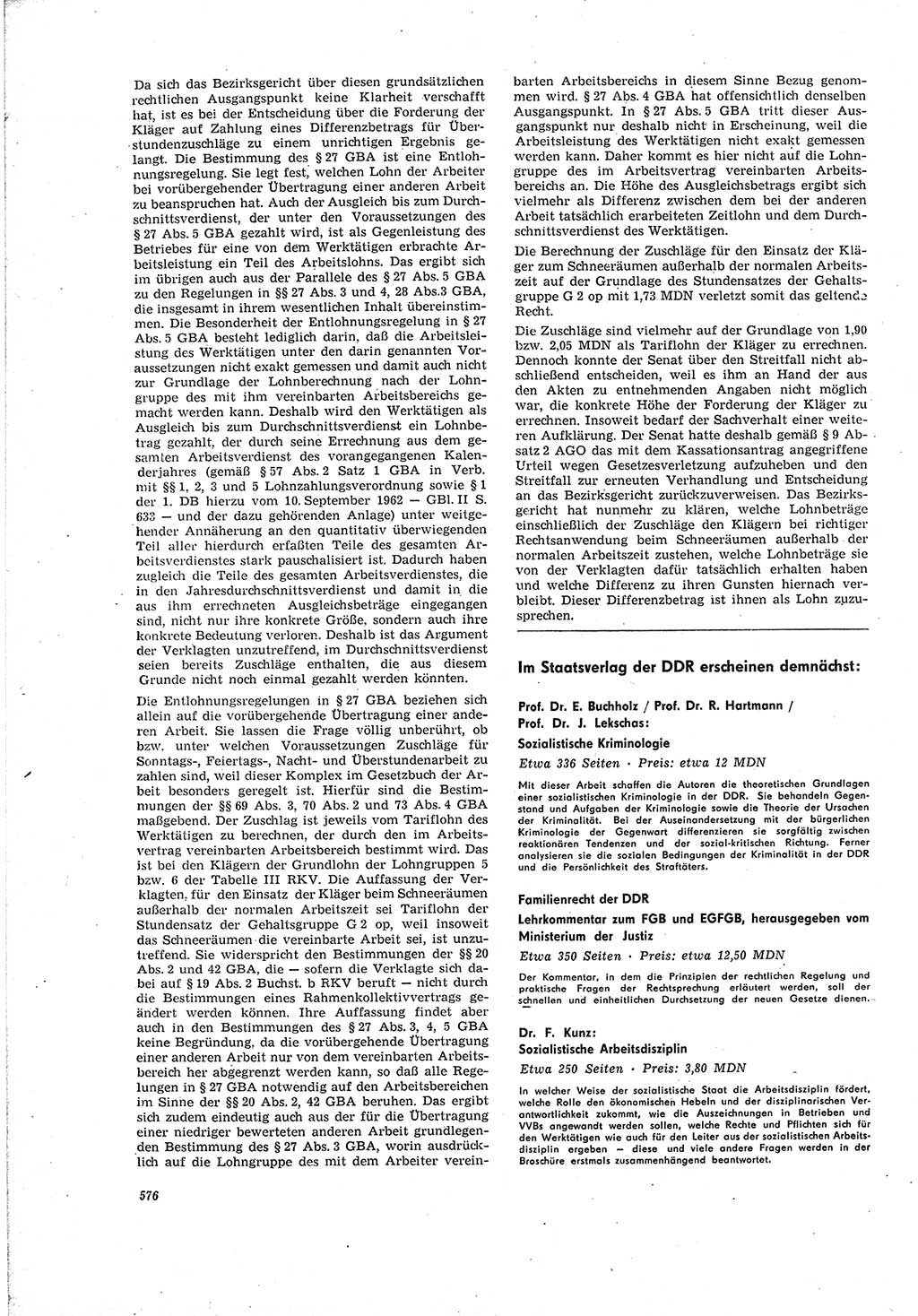 Neue Justiz (NJ), Zeitschrift für Recht und Rechtswissenschaft [Deutsche Demokratische Republik (DDR)], 20. Jahrgang 1966, Seite 576 (NJ DDR 1966, S. 576)