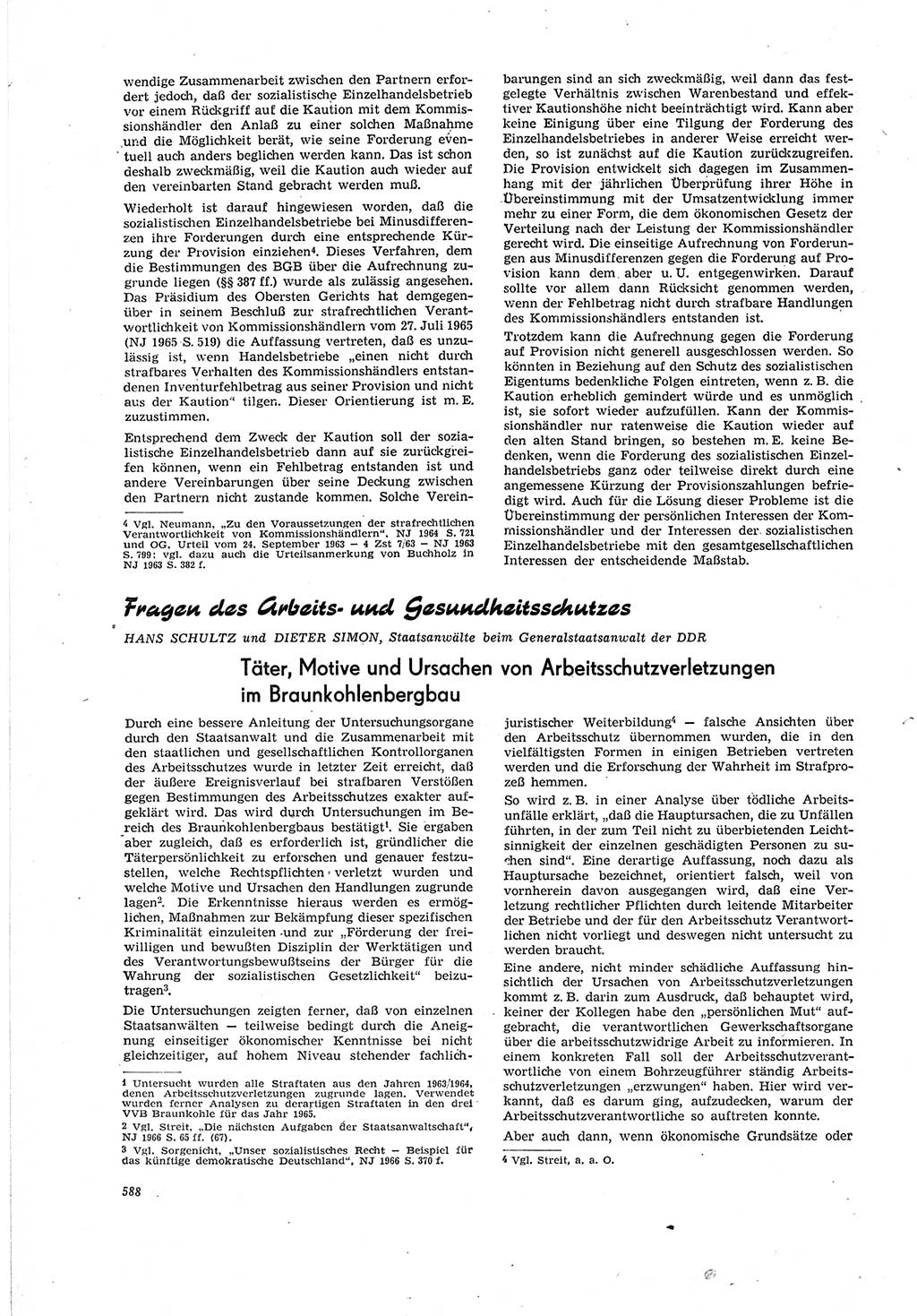 Neue Justiz (NJ), Zeitschrift für Recht und Rechtswissenschaft [Deutsche Demokratische Republik (DDR)], 20. Jahrgang 1966, Seite 588 (NJ DDR 1966, S. 588)
