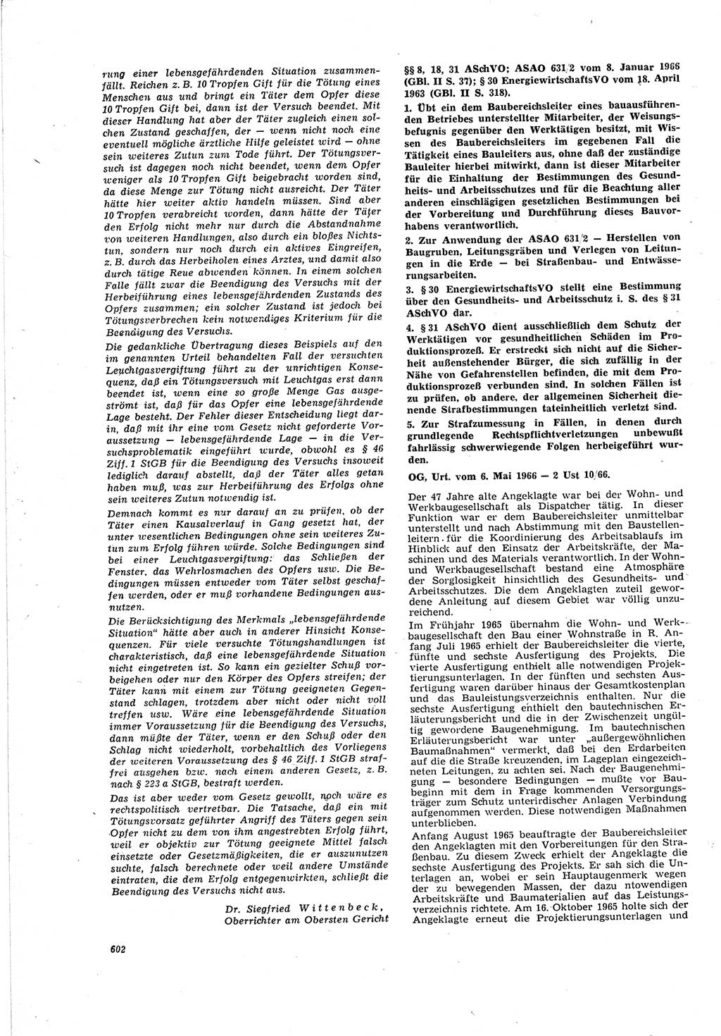 Neue Justiz (NJ), Zeitschrift für Recht und Rechtswissenschaft [Deutsche Demokratische Republik (DDR)], 20. Jahrgang 1966, Seite 602 (NJ DDR 1966, S. 602)