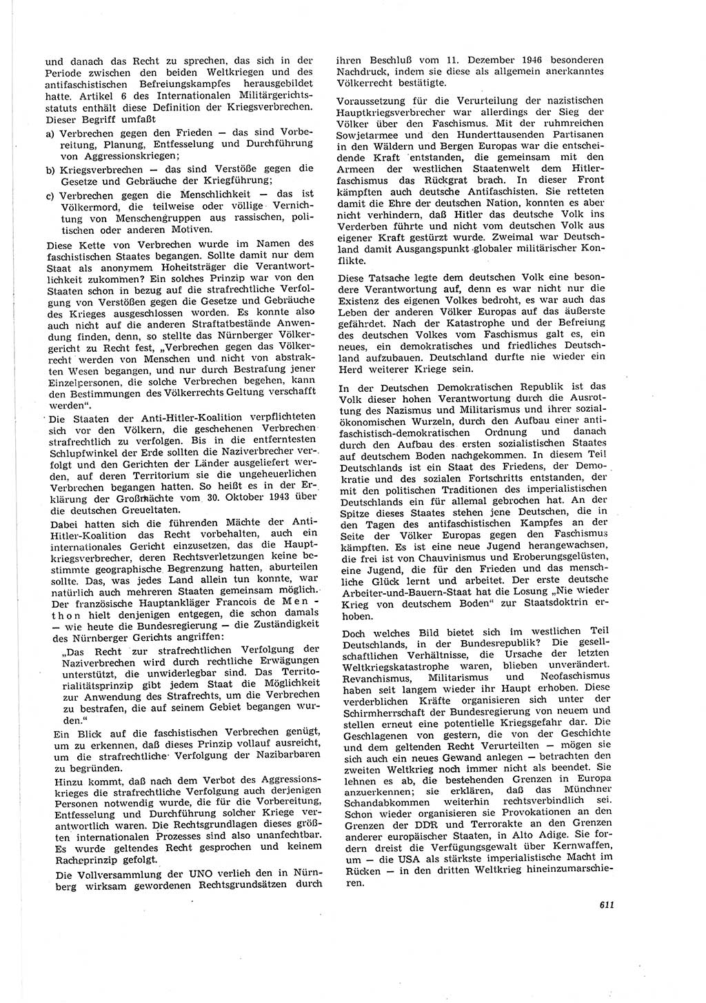 Neue Justiz (NJ), Zeitschrift für Recht und Rechtswissenschaft [Deutsche Demokratische Republik (DDR)], 20. Jahrgang 1966, Seite 611 (NJ DDR 1966, S. 611)