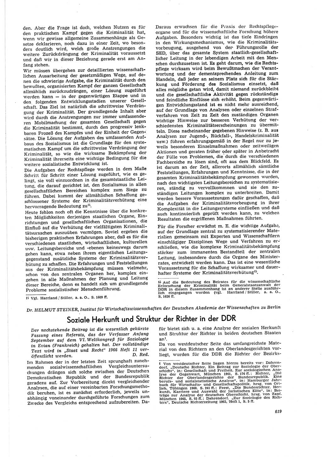 Neue Justiz (NJ), Zeitschrift für Recht und Rechtswissenschaft [Deutsche Demokratische Republik (DDR)], 20. Jahrgang 1966, Seite 619 (NJ DDR 1966, S. 619)