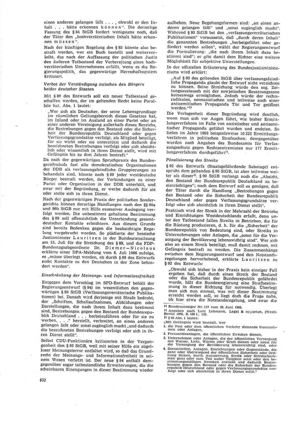 Neue Justiz (NJ), Zeitschrift für Recht und Rechtswissenschaft [Deutsche Demokratische Republik (DDR)], 20. Jahrgang 1966, Seite 632 (NJ DDR 1966, S. 632)
