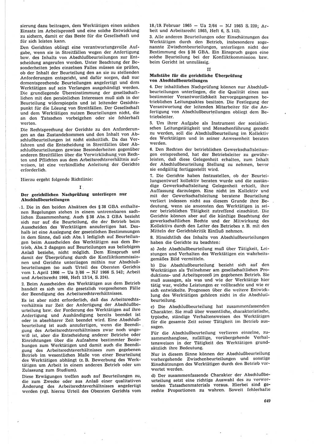 Neue Justiz (NJ), Zeitschrift für Recht und Rechtswissenschaft [Deutsche Demokratische Republik (DDR)], 20. Jahrgang 1966, Seite 649 (NJ DDR 1966, S. 649)