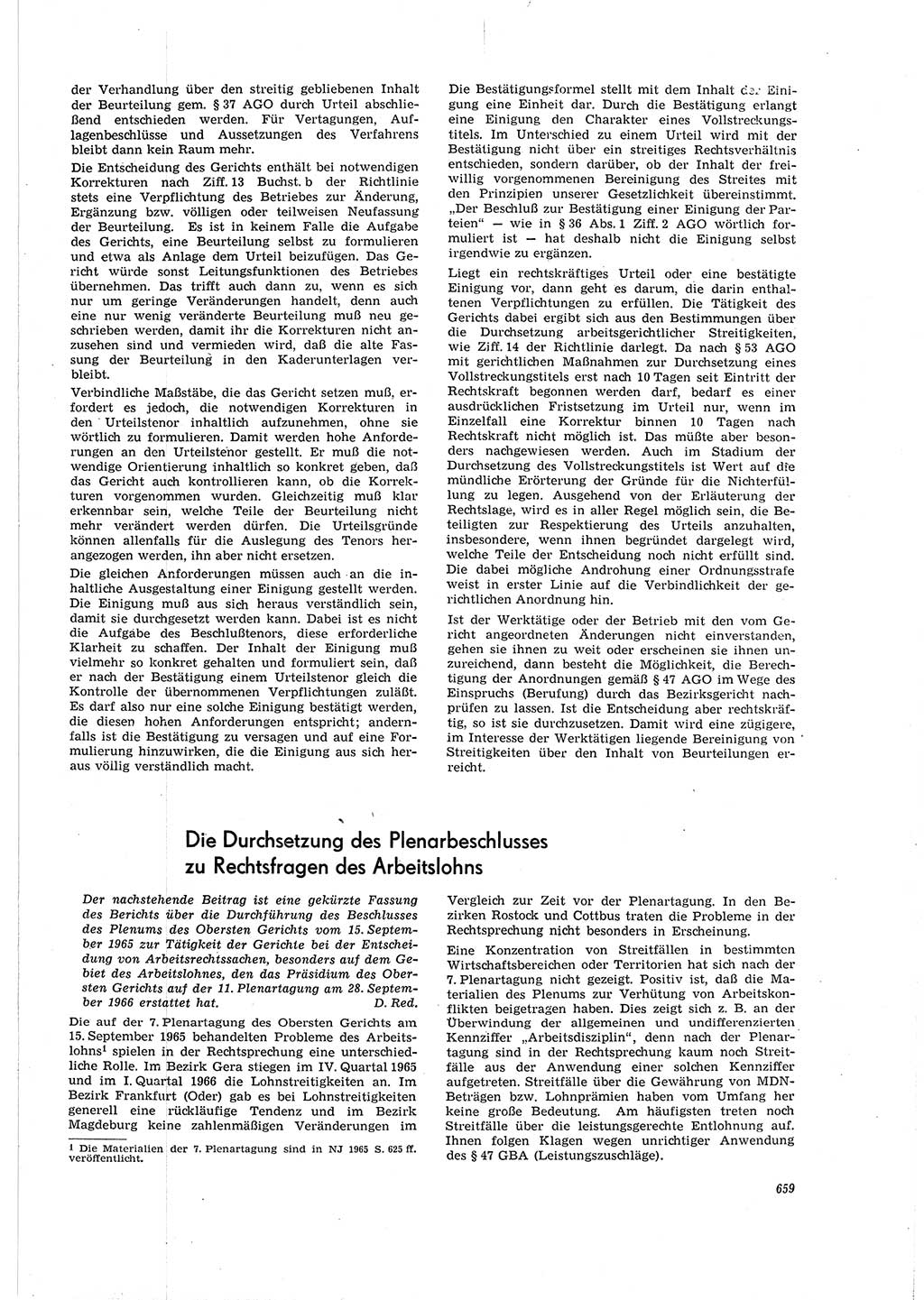 Neue Justiz (NJ), Zeitschrift für Recht und Rechtswissenschaft [Deutsche Demokratische Republik (DDR)], 20. Jahrgang 1966, Seite 659 (NJ DDR 1966, S. 659)