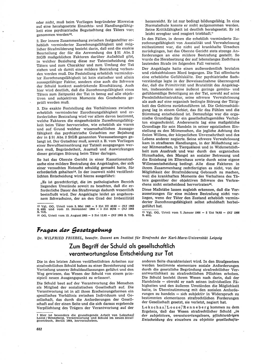 Neue Justiz (NJ), Zeitschrift für Recht und Rechtswissenschaft [Deutsche Demokratische Republik (DDR)], 20. Jahrgang 1966, Seite 682 (NJ DDR 1966, S. 682)