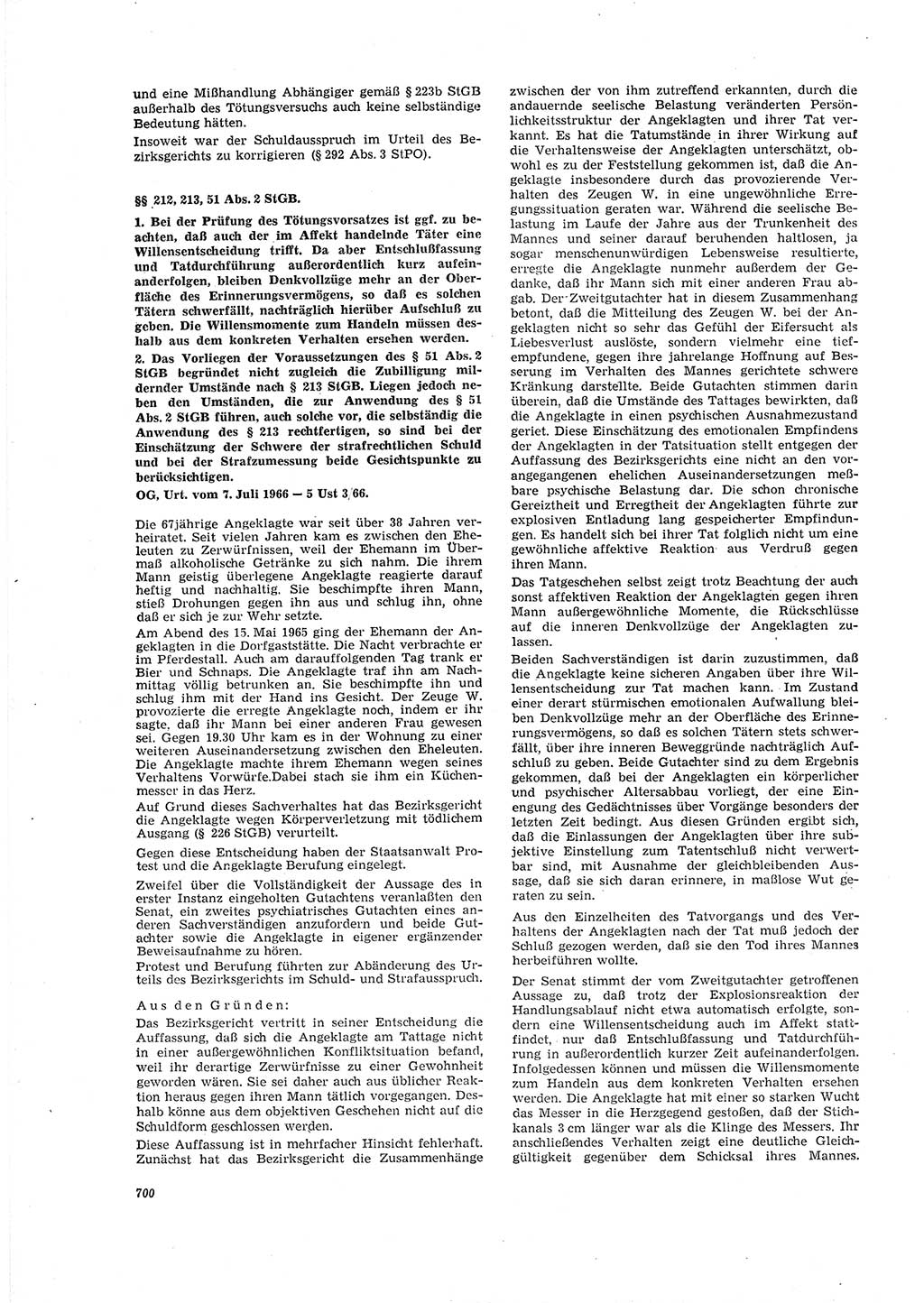 Neue Justiz (NJ), Zeitschrift für Recht und Rechtswissenschaft [Deutsche Demokratische Republik (DDR)], 20. Jahrgang 1966, Seite 700 (NJ DDR 1966, S. 700)