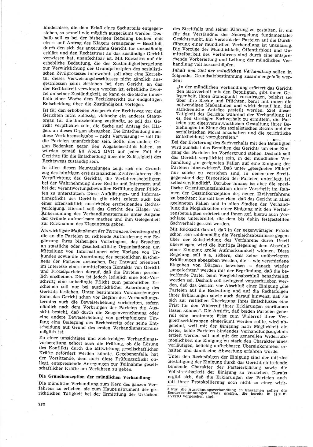 Neue Justiz (NJ), Zeitschrift für Recht und Rechtswissenschaft [Deutsche Demokratische Republik (DDR)], 20. Jahrgang 1966, Seite 722 (NJ DDR 1966, S. 722)