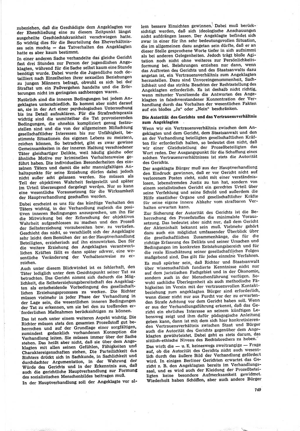 Neue Justiz (NJ), Zeitschrift für Recht und Rechtswissenschaft [Deutsche Demokratische Republik (DDR)], 20. Jahrgang 1966, Seite 749 (NJ DDR 1966, S. 749)