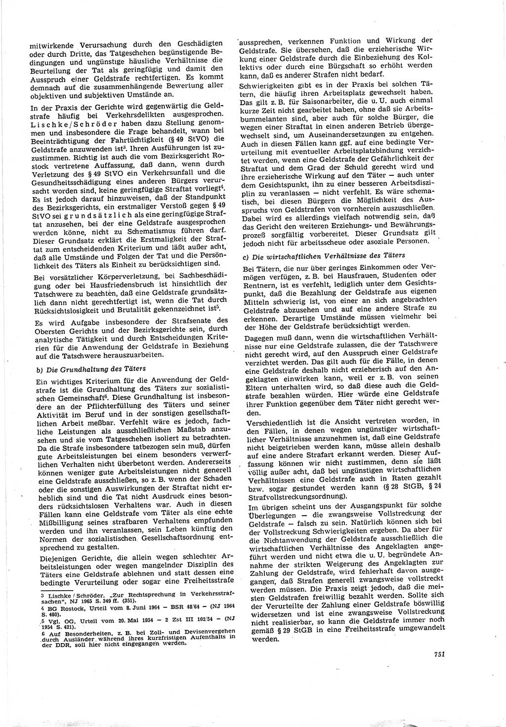 Neue Justiz (NJ), Zeitschrift für Recht und Rechtswissenschaft [Deutsche Demokratische Republik (DDR)], 20. Jahrgang 1966, Seite 751 (NJ DDR 1966, S. 751)