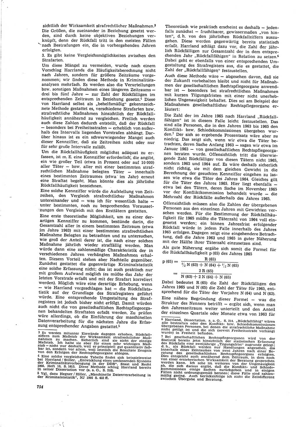 Neue Justiz (NJ), Zeitschrift für Recht und Rechtswissenschaft [Deutsche Demokratische Republik (DDR)], 20. Jahrgang 1966, Seite 754 (NJ DDR 1966, S. 754)