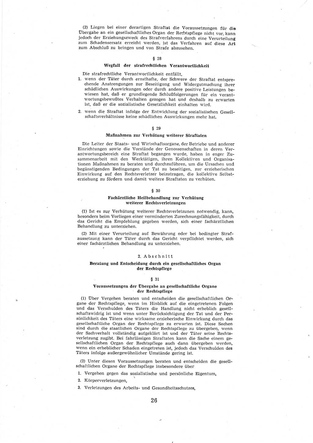 Entwurf des Strafgesetzbuches (StGB) der Deutschen Demokratischen Republik (DDR) 1967, Seite 26 (Entw. StGB DDR 1967, S. 26)