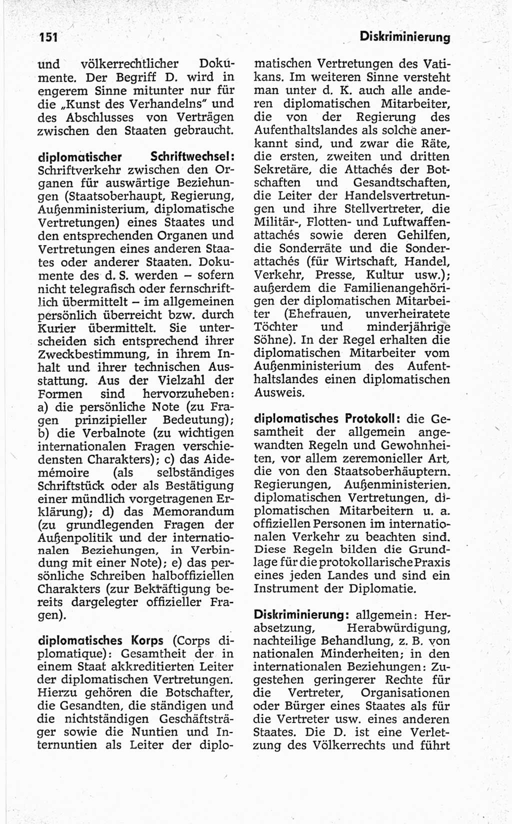 Kleines politisches Wörterbuch [Deutsche Demokratische Republik (DDR)] 1967, Seite 151 (Kl. pol. Wb. DDR 1967, S. 151)
