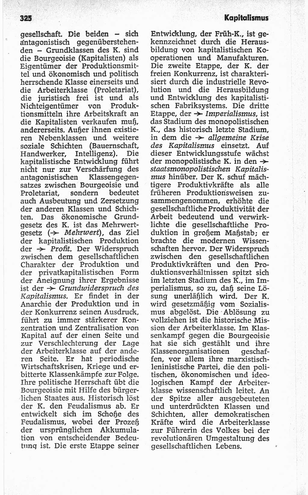 Kleines politisches Wörterbuch [Deutsche Demokratische Republik (DDR)] 1967, Seite 325 (Kl. pol. Wb. DDR 1967, S. 325)