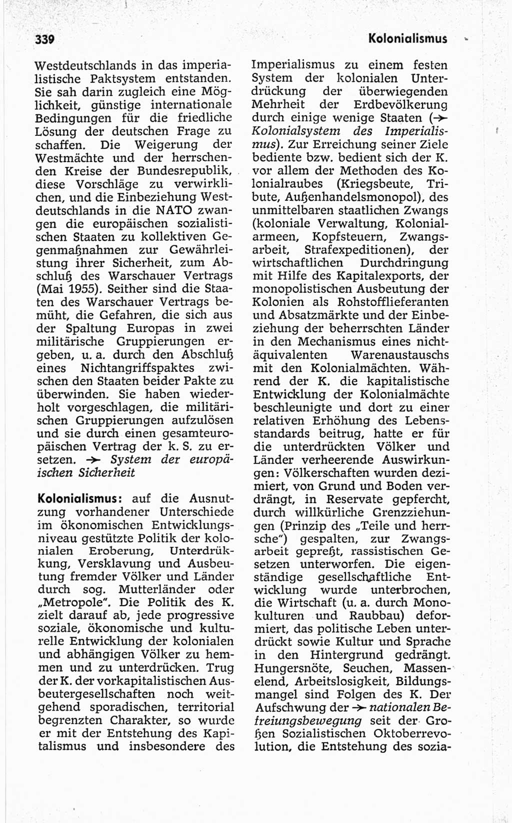 Kleines politisches Wörterbuch [Deutsche Demokratische Republik (DDR)] 1967, Seite 339 (Kl. pol. Wb. DDR 1967, S. 339)