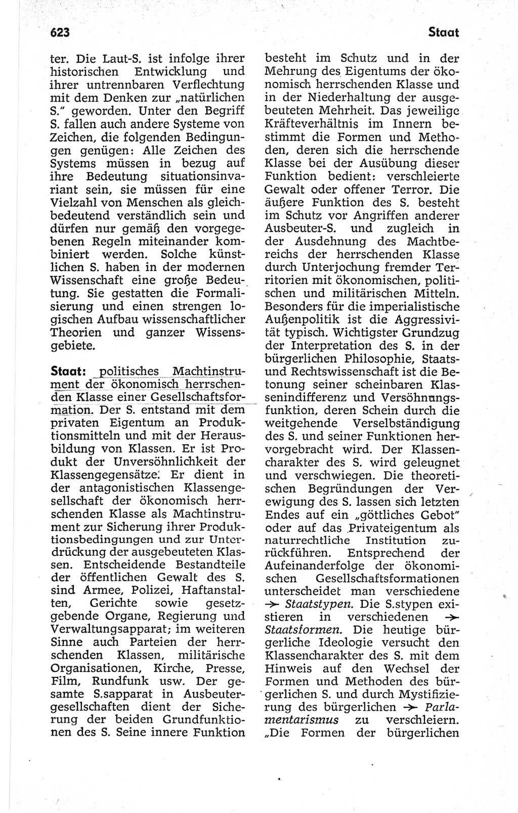 Kleines politisches Wörterbuch [Deutsche Demokratische Republik (DDR)] 1967, Seite 623 (Kl. pol. Wb. DDR 1967, S. 623)