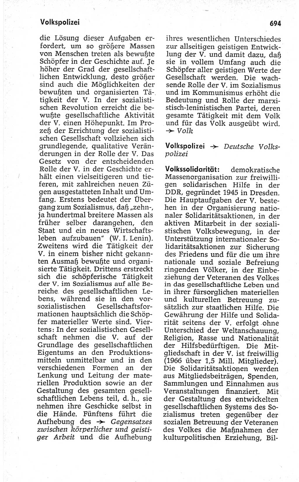 Kleines politisches Wörterbuch [Deutsche Demokratische Republik (DDR)] 1967, Seite 694 (Kl. pol. Wb. DDR 1967, S. 694)