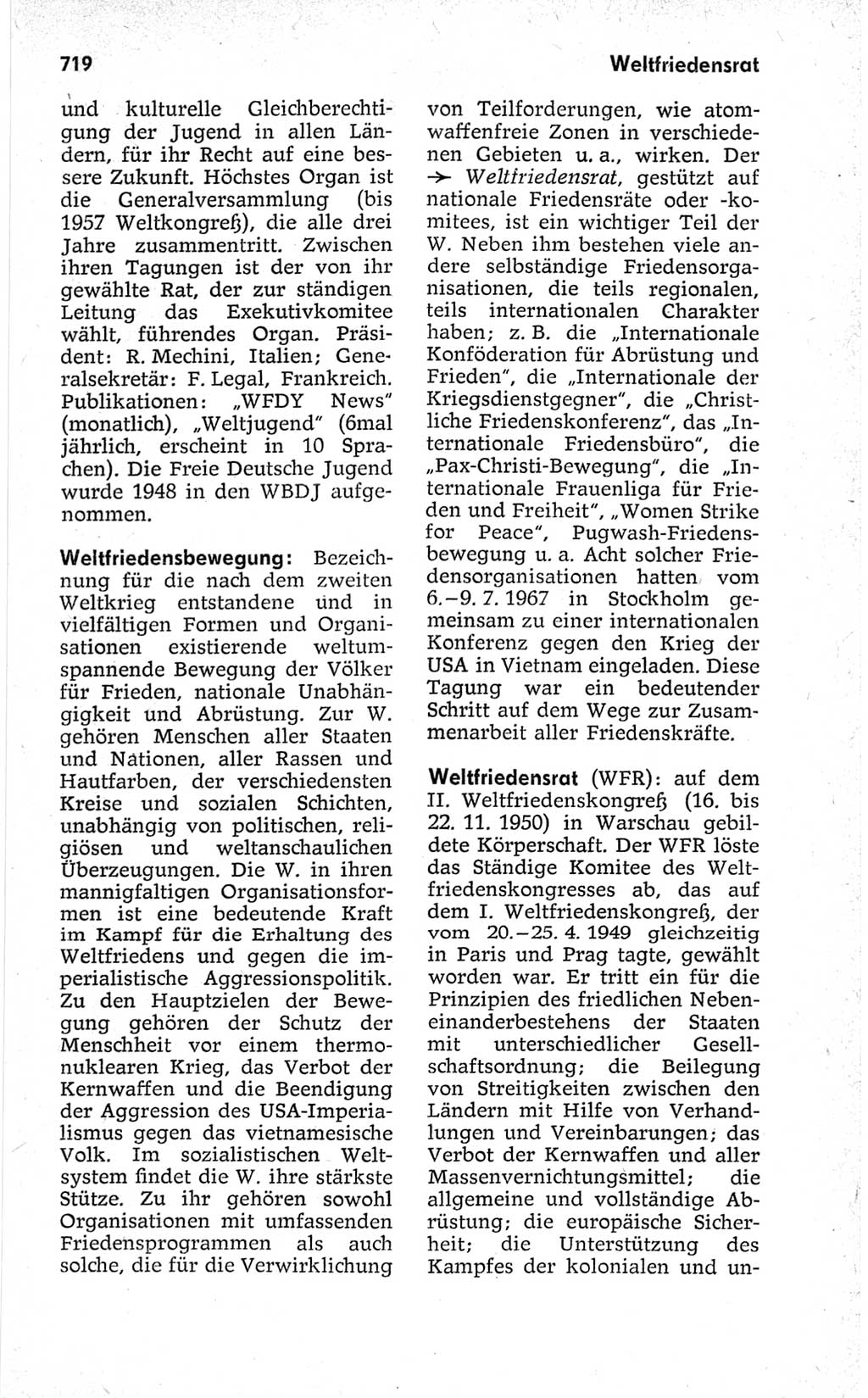 Kleines politisches Wörterbuch [Deutsche Demokratische Republik (DDR)] 1967, Seite 719 (Kl. pol. Wb. DDR 1967, S. 719)