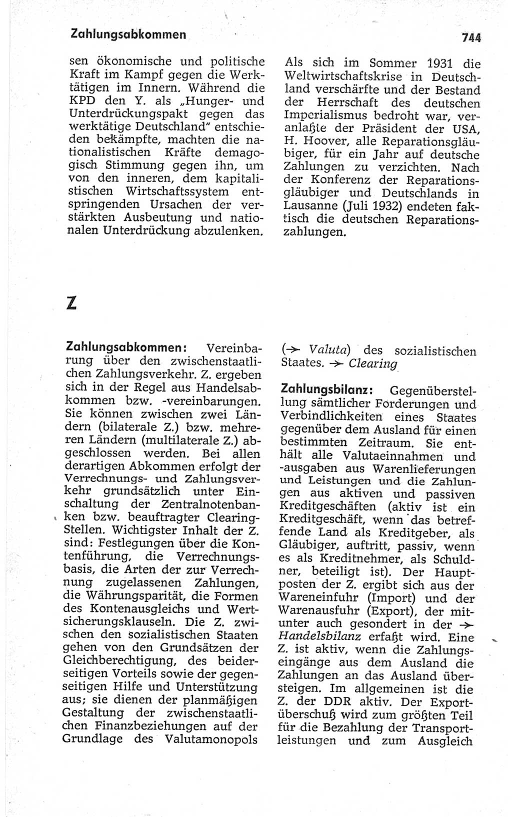 Kleines politisches Wörterbuch [Deutsche Demokratische Republik (DDR)] 1967, Seite 744 (Kl. pol. Wb. DDR 1967, S. 744)