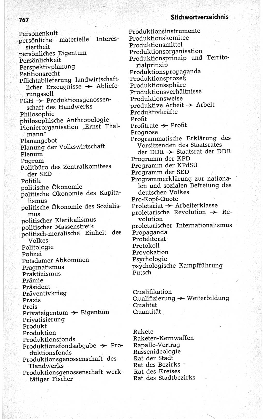 Kleines politisches Wörterbuch [Deutsche Demokratische Republik (DDR)] 1967, Seite 767 (Kl. pol. Wb. DDR 1967, S. 767)