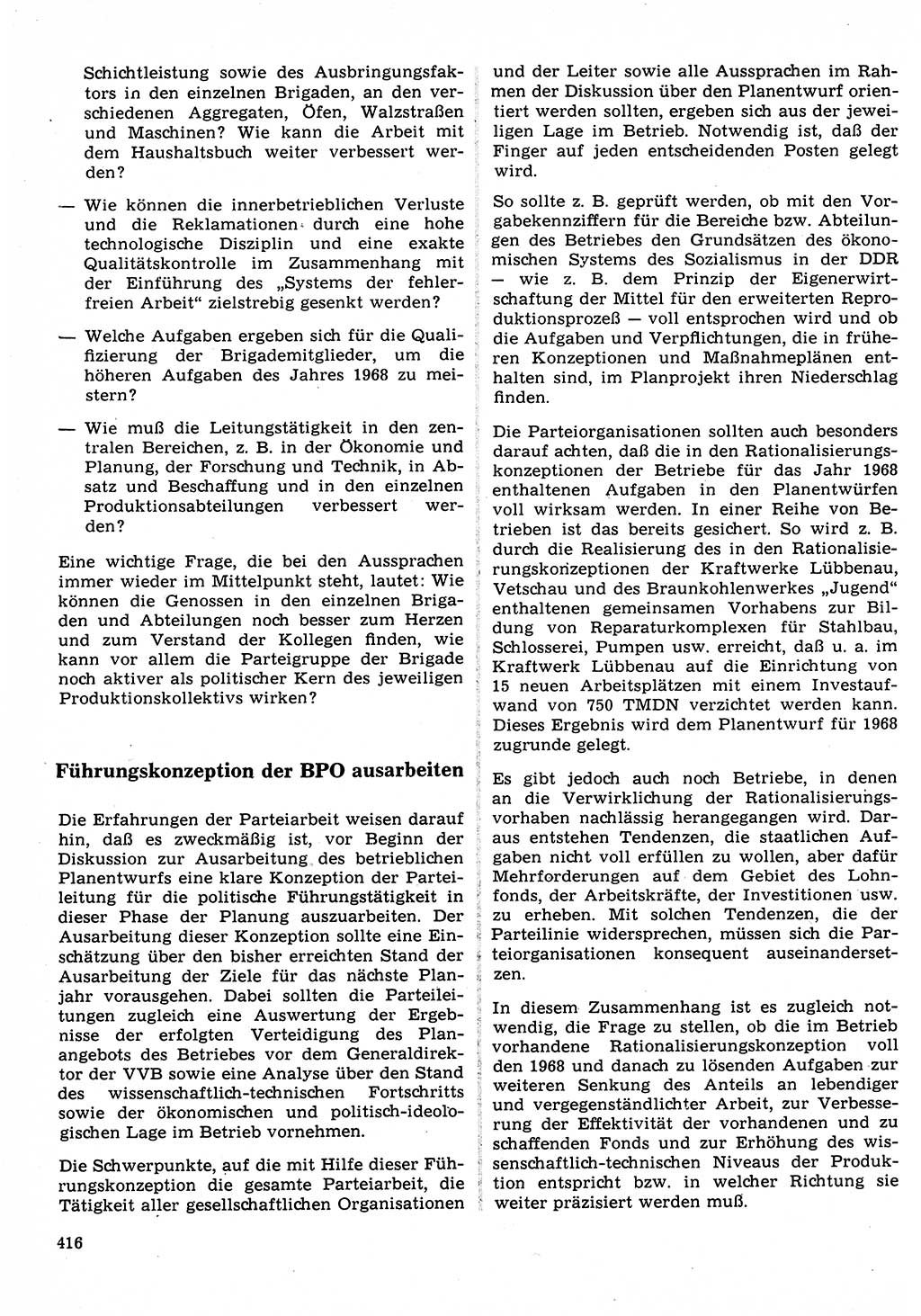 Neuer Weg (NW), Organ des Zentralkomitees (ZK) der SED (Sozialistische Einheitspartei Deutschlands) für Fragen des Parteilebens, 22. Jahrgang [Deutsche Demokratische Republik (DDR)] 1967, Seite 416 (NW ZK SED DDR 1967, S. 416)