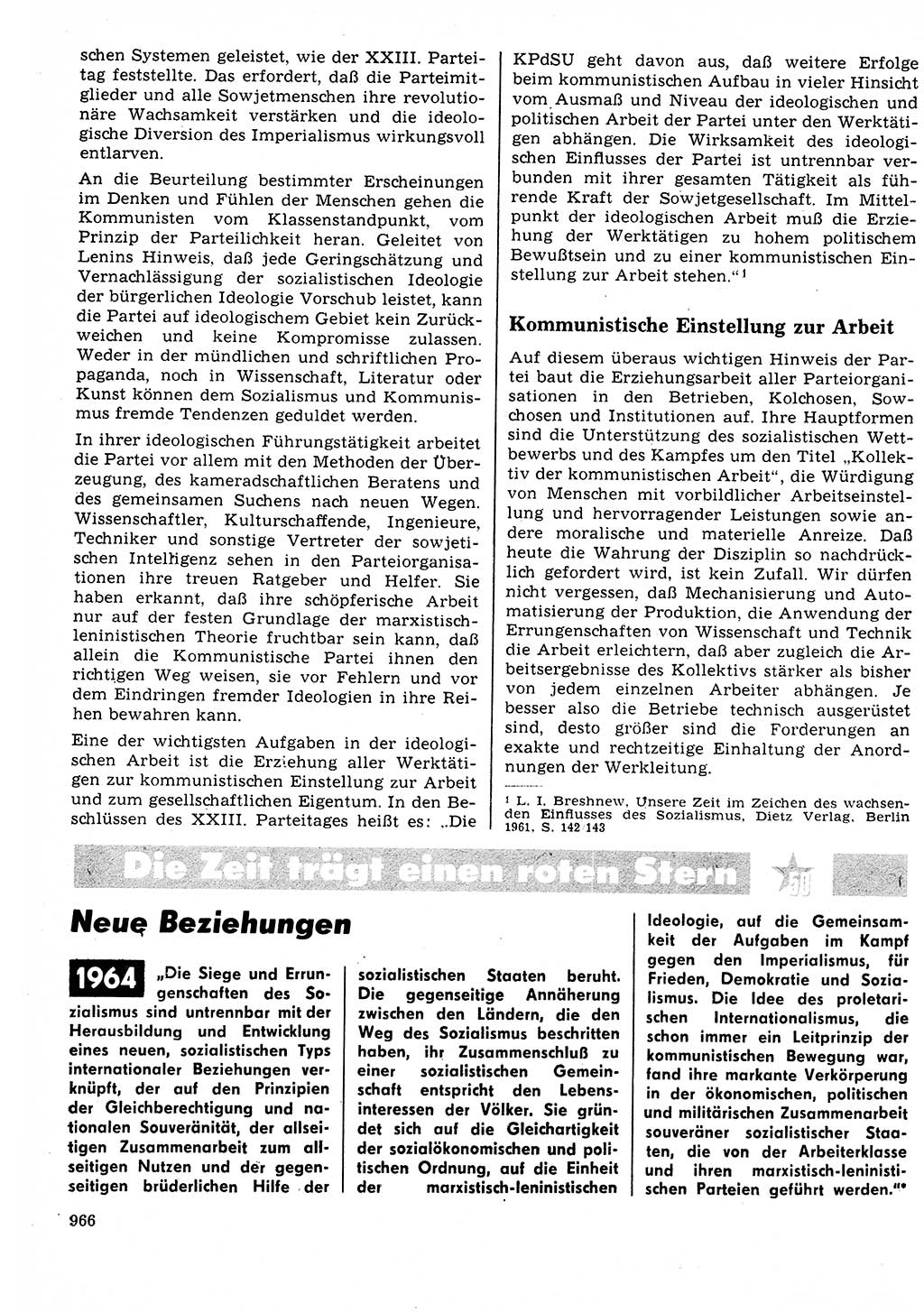Neuer Weg (NW), Organ des Zentralkomitees (ZK) der SED (Sozialistische Einheitspartei Deutschlands) für Fragen des Parteilebens, 22. Jahrgang [Deutsche Demokratische Republik (DDR)] 1967, Seite 966 (NW ZK SED DDR 1967, S. 966)