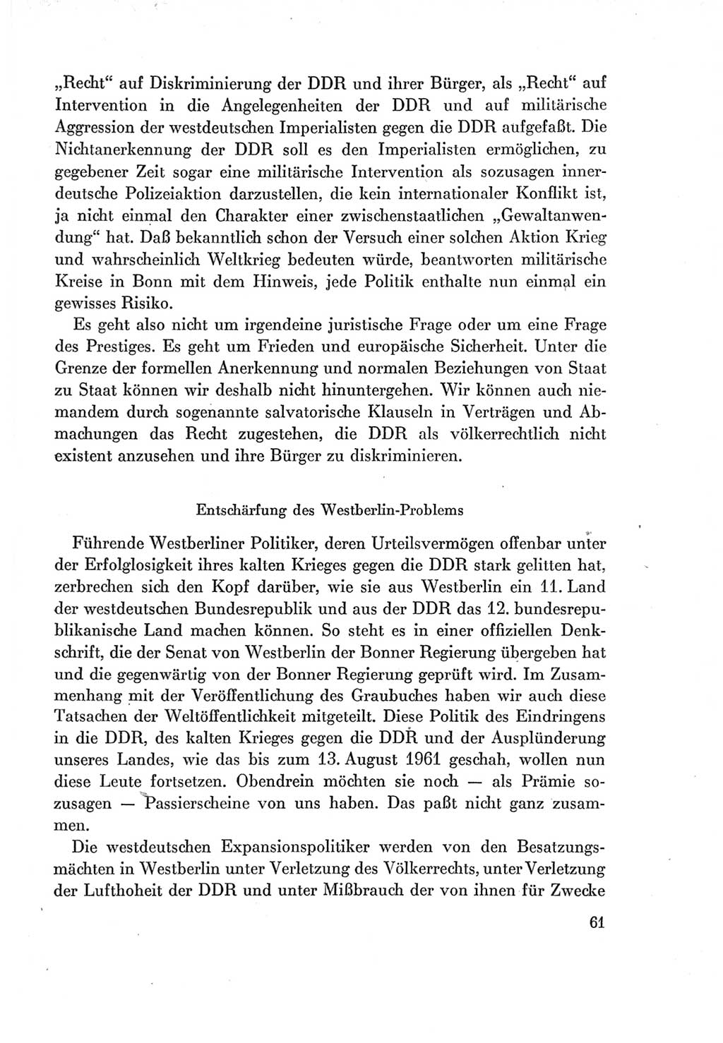 Protokoll der Verhandlungen des Ⅶ. Parteitages der Sozialistischen Einheitspartei Deutschlands (SED) [Deutsche Demokratische Republik (DDR)] 1967, Band Ⅰ, Seite 61 (Prot. Verh. Ⅶ. PT SED DDR 1967, Bd. Ⅰ, S. 61)