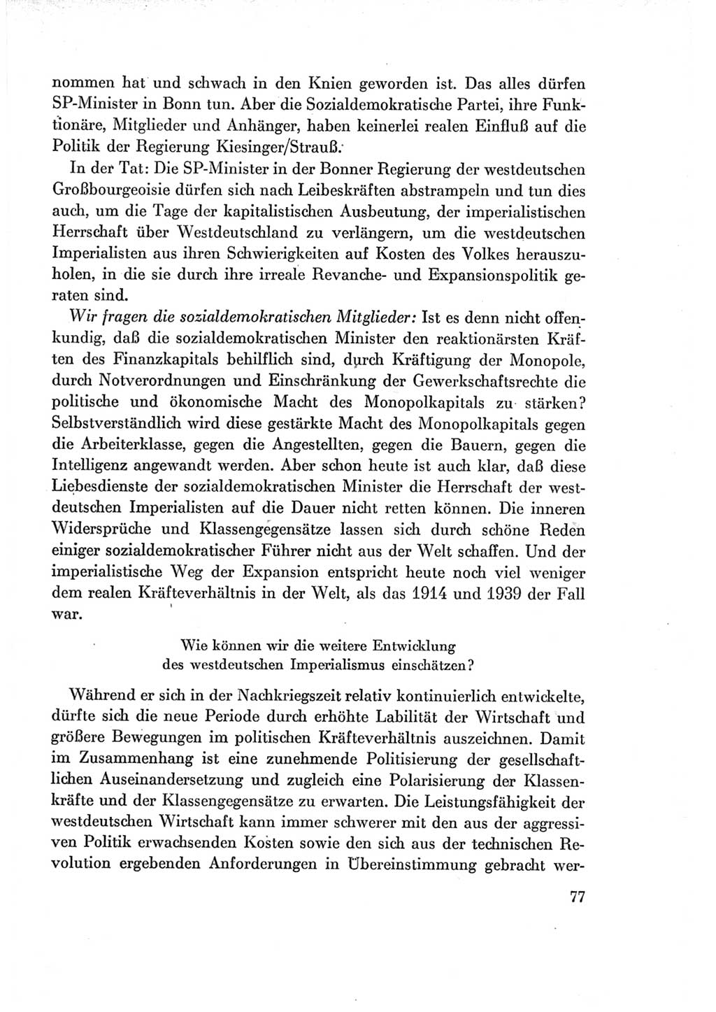 Protokoll der Verhandlungen des Ⅶ. Parteitages der Sozialistischen Einheitspartei Deutschlands (SED) [Deutsche Demokratische Republik (DDR)] 1967, Band Ⅰ, Seite 77 (Prot. Verh. Ⅶ. PT SED DDR 1967, Bd. Ⅰ, S. 77)