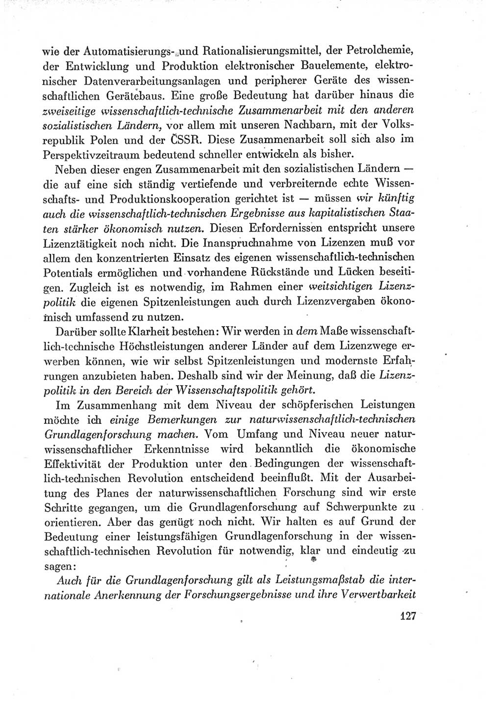 Protokoll der Verhandlungen des Ⅶ. Parteitages der Sozialistischen Einheitspartei Deutschlands (SED) [Deutsche Demokratische Republik (DDR)] 1967, Band Ⅰ, Seite 127 (Prot. Verh. Ⅶ. PT SED DDR 1967, Bd. Ⅰ, S. 127)