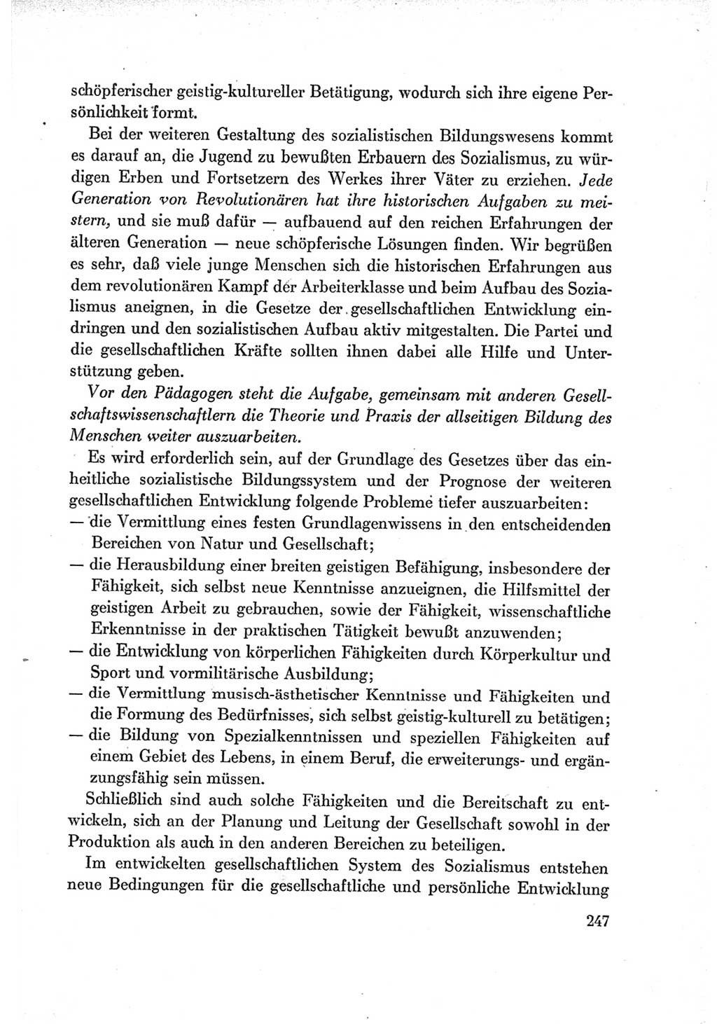 Protokoll der Verhandlungen des Ⅶ. Parteitages der Sozialistischen Einheitspartei Deutschlands (SED) [Deutsche Demokratische Republik (DDR)] 1967, Band Ⅰ, Seite 247 (Prot. Verh. Ⅶ. PT SED DDR 1967, Bd. Ⅰ, S. 247)