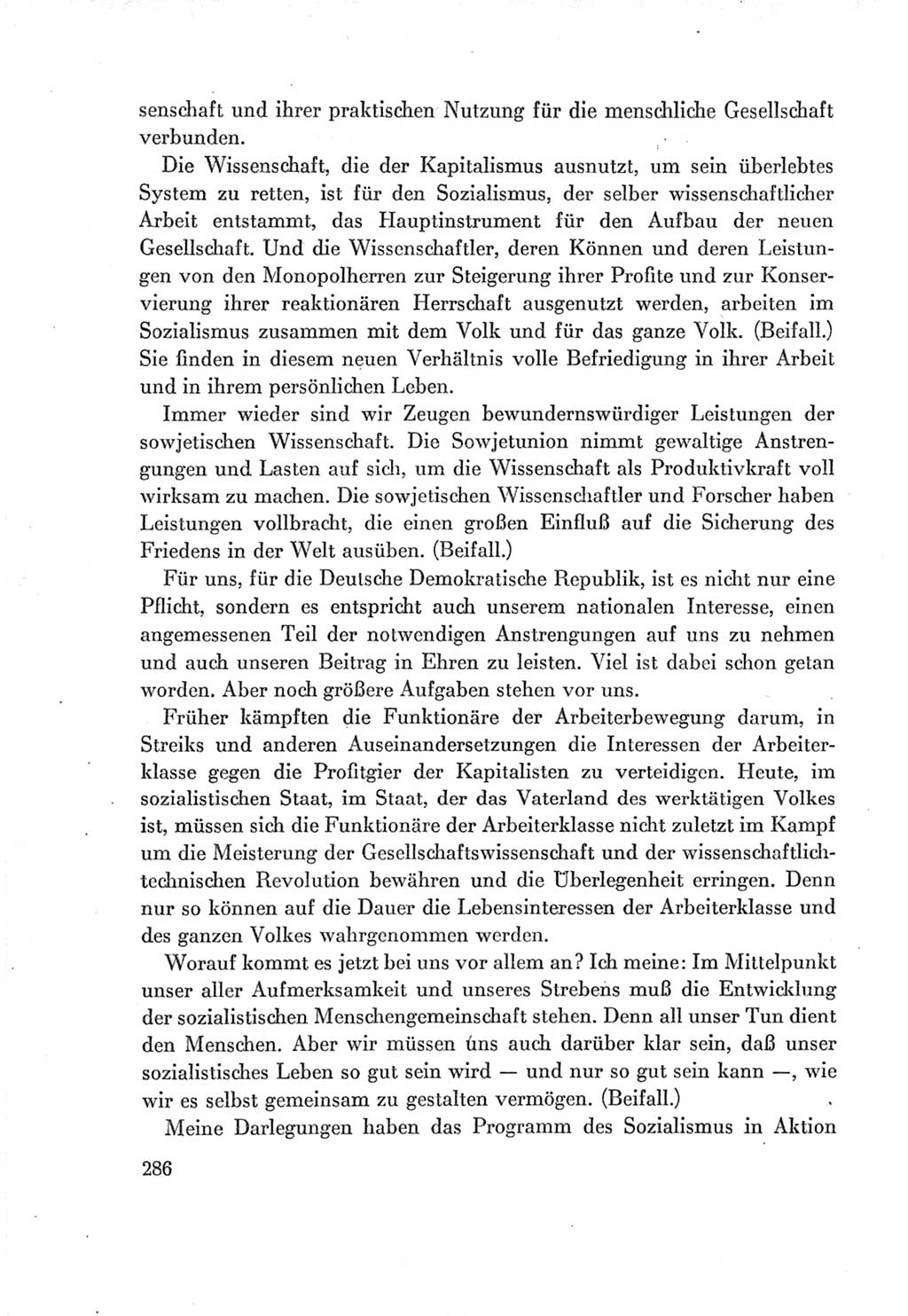 Protokoll der Verhandlungen des Ⅶ. Parteitages der Sozialistischen Einheitspartei Deutschlands (SED) [Deutsche Demokratische Republik (DDR)] 1967, Band Ⅰ, Seite 286 (Prot. Verh. Ⅶ. PT SED DDR 1967, Bd. Ⅰ, S. 286)