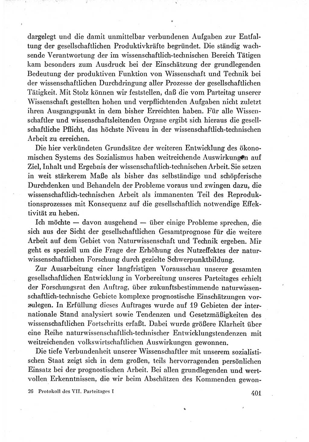 Protokoll der Verhandlungen des Ⅶ. Parteitages der Sozialistischen Einheitspartei Deutschlands (SED) [Deutsche Demokratische Republik (DDR)] 1967, Band Ⅰ, Seite 401 (Prot. Verh. Ⅶ. PT SED DDR 1967, Bd. Ⅰ, S. 401)