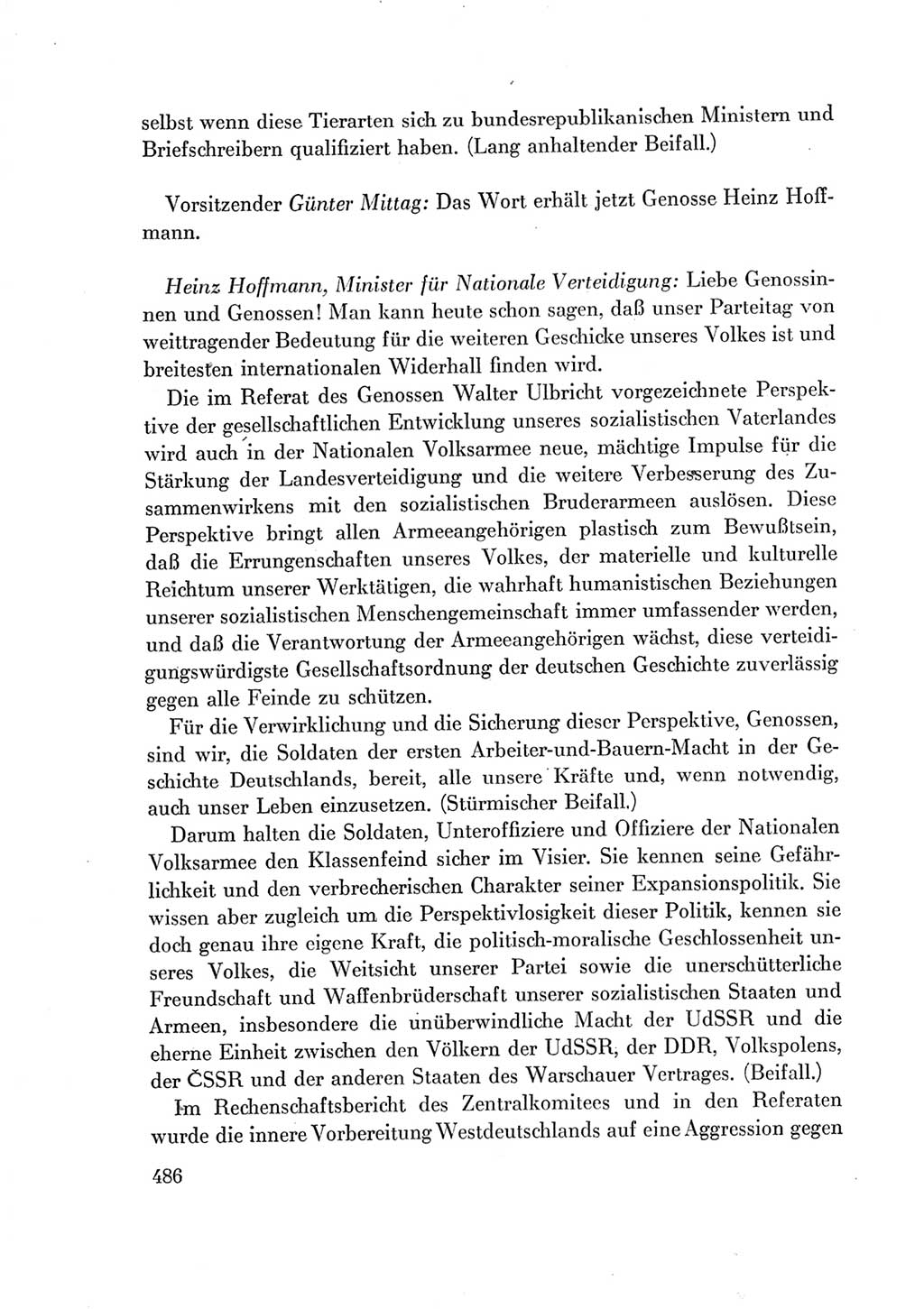 Protokoll der Verhandlungen des Ⅶ. Parteitages der Sozialistischen Einheitspartei Deutschlands (SED) [Deutsche Demokratische Republik (DDR)] 1967, Band Ⅰ, Seite 486 (Prot. Verh. Ⅶ. PT SED DDR 1967, Bd. Ⅰ, S. 486)