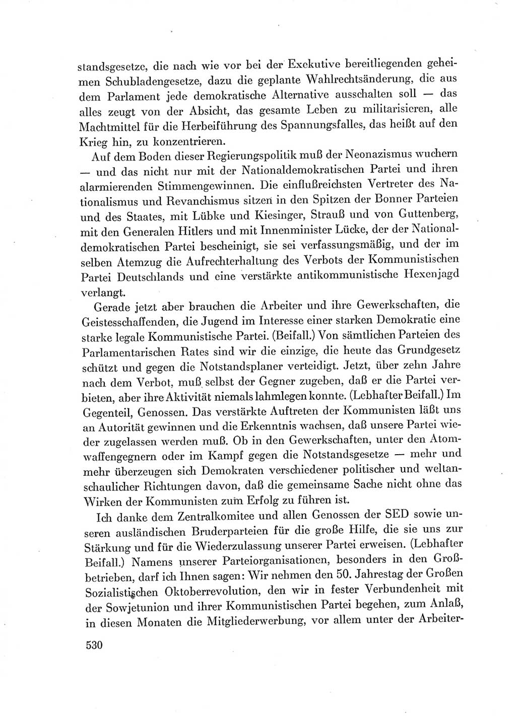 Protokoll der Verhandlungen des Ⅶ. Parteitages der Sozialistischen Einheitspartei Deutschlands (SED) [Deutsche Demokratische Republik (DDR)] 1967, Band Ⅰ, Seite 530 (Prot. Verh. Ⅶ. PT SED DDR 1967, Bd. Ⅰ, S. 530)