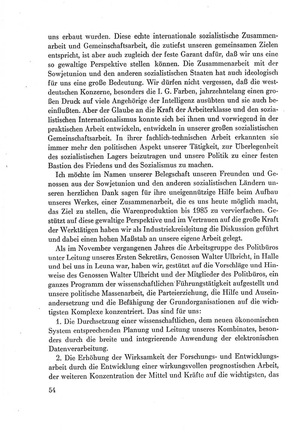 Protokoll der Verhandlungen des Ⅶ. Parteitages der Sozialistischen Einheitspartei Deutschlands (SED) [Deutsche Demokratische Republik (DDR)] 1967, Band Ⅱ, Seite 54 (Prot. Verh. Ⅶ. PT SED DDR 1967, Bd. Ⅱ, S. 54)