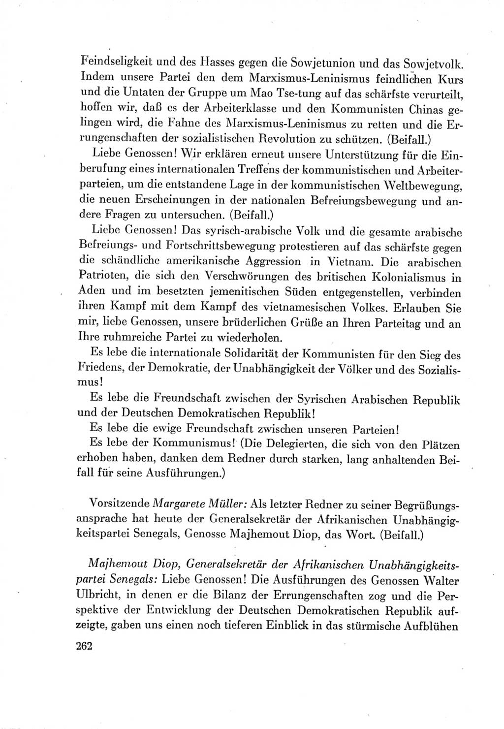 Protokoll der Verhandlungen des Ⅶ. Parteitages der Sozialistischen Einheitspartei Deutschlands (SED) [Deutsche Demokratische Republik (DDR)] 1967, Band Ⅱ, Seite 262 (Prot. Verh. Ⅶ. PT SED DDR 1967, Bd. Ⅱ, S. 262)