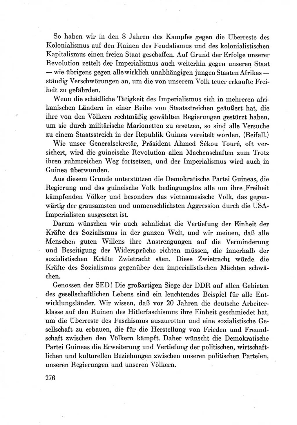 Protokoll der Verhandlungen des Ⅶ. Parteitages der Sozialistischen Einheitspartei Deutschlands (SED) [Deutsche Demokratische Republik (DDR)] 1967, Band Ⅱ, Seite 276 (Prot. Verh. Ⅶ. PT SED DDR 1967, Bd. Ⅱ, S. 276)