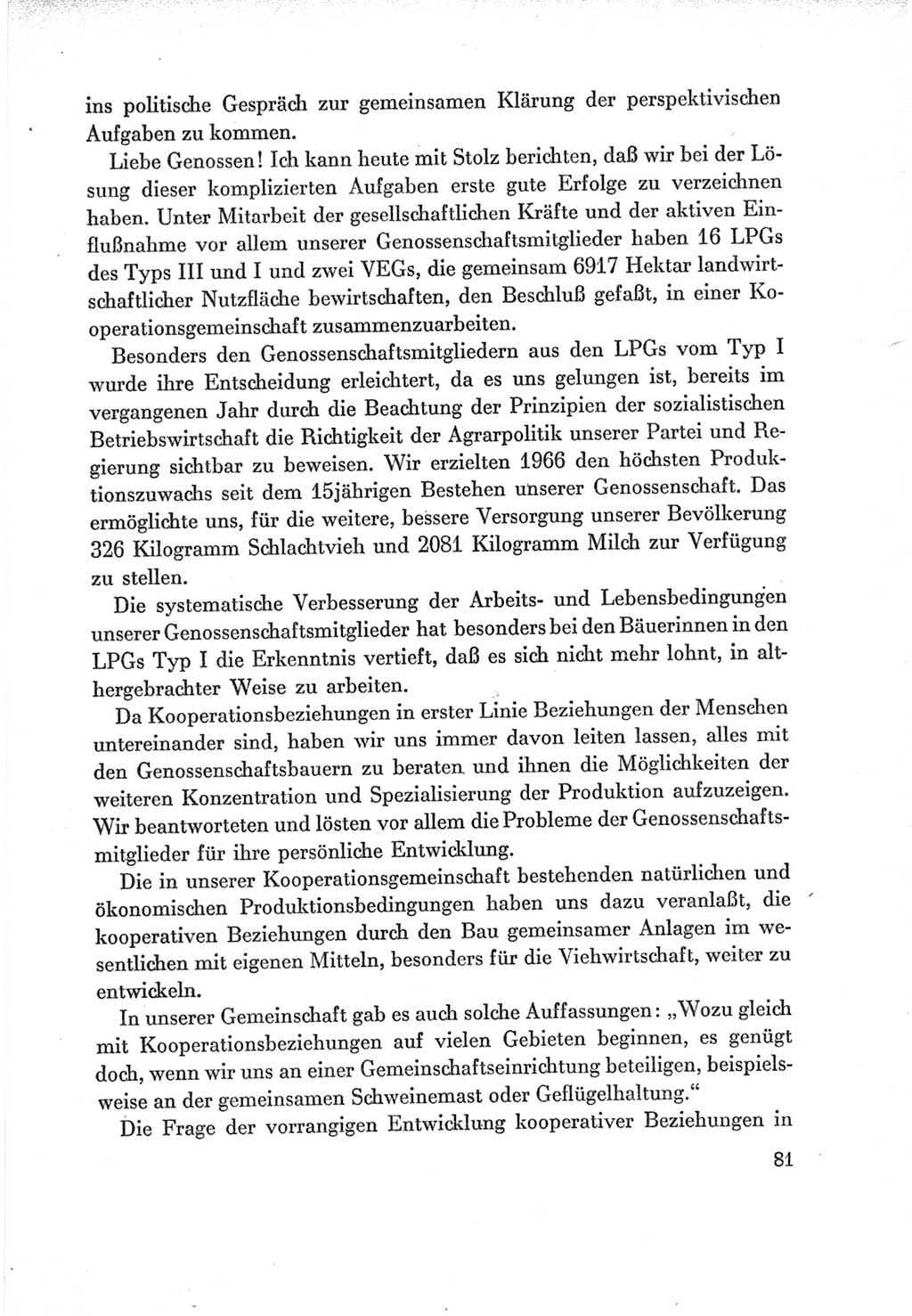 Protokoll der Verhandlungen des Ⅶ. Parteitages der Sozialistischen Einheitspartei Deutschlands (SED) [Deutsche Demokratische Republik (DDR)] 1967, Band Ⅲ, Seite 81 (Prot. Verh. Ⅶ. PT SED DDR 1967, Bd. Ⅲ, S. 81)