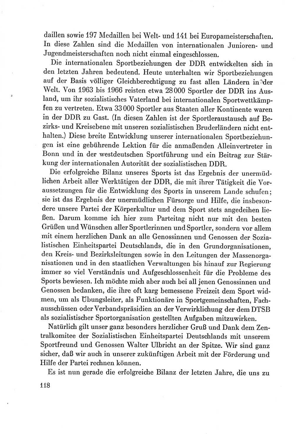 Protokoll der Verhandlungen des Ⅶ. Parteitages der Sozialistischen Einheitspartei Deutschlands (SED) [Deutsche Demokratische Republik (DDR)] 1967, Band Ⅲ, Seite 118 (Prot. Verh. Ⅶ. PT SED DDR 1967, Bd. Ⅲ, S. 118)