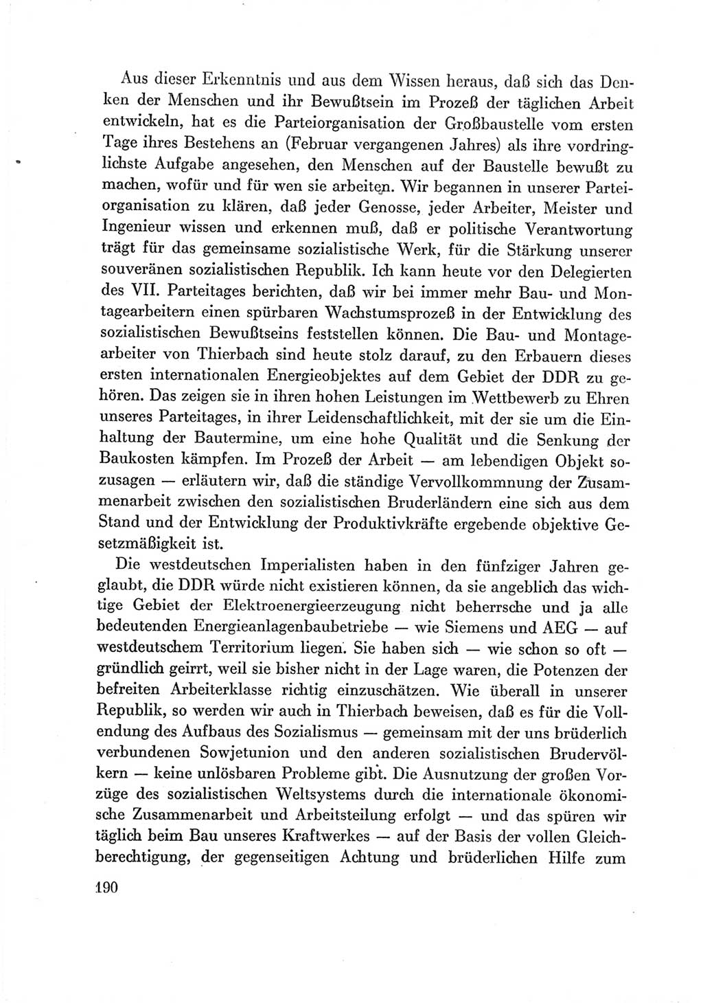 Protokoll der Verhandlungen des Ⅶ. Parteitages der Sozialistischen Einheitspartei Deutschlands (SED) [Deutsche Demokratische Republik (DDR)] 1967, Band Ⅲ, Seite 190 (Prot. Verh. Ⅶ. PT SED DDR 1967, Bd. Ⅲ, S. 190)