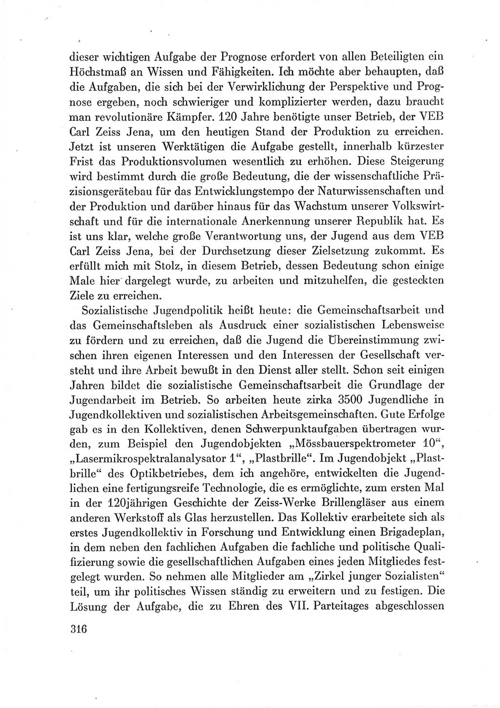 Protokoll der Verhandlungen des Ⅶ. Parteitages der Sozialistischen Einheitspartei Deutschlands (SED) [Deutsche Demokratische Republik (DDR)] 1967, Band Ⅲ, Seite 316 (Prot. Verh. Ⅶ. PT SED DDR 1967, Bd. Ⅲ, S. 316)